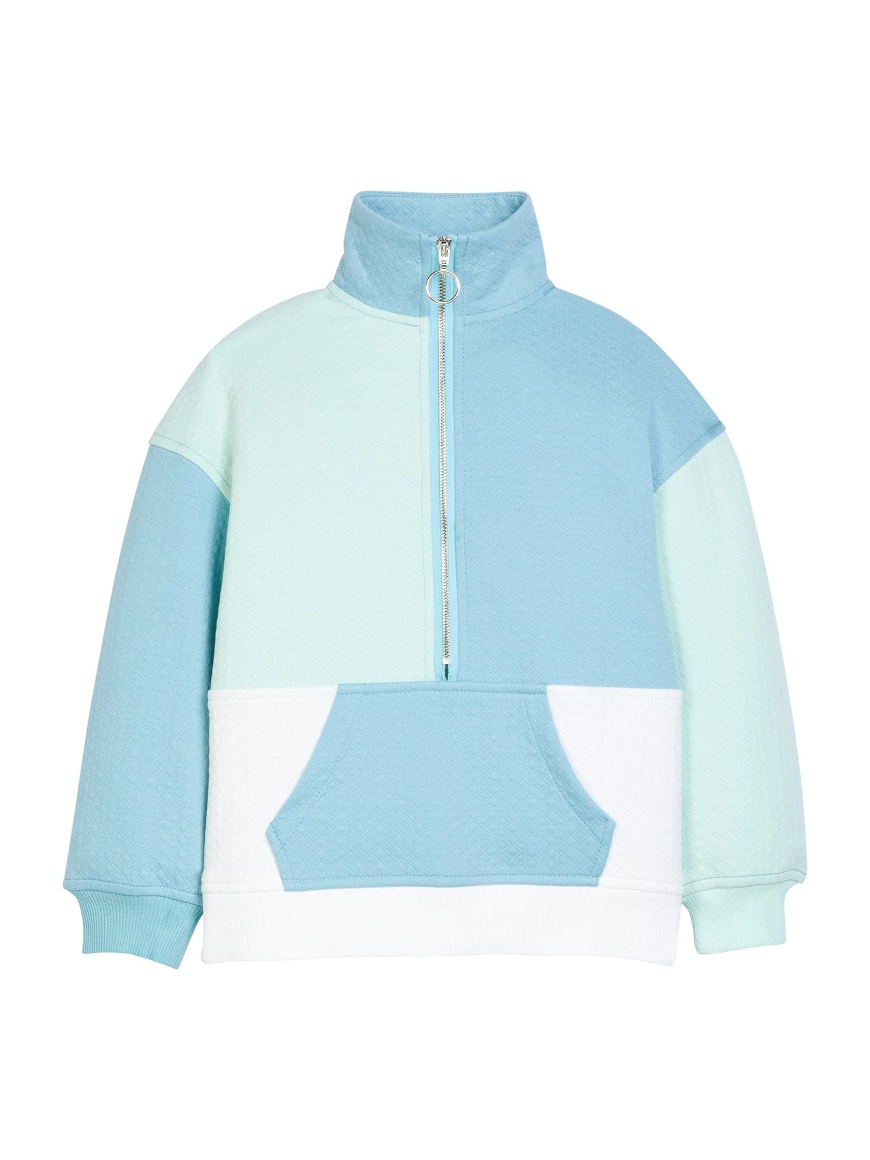 Color Block Pullover - Blue & Mint