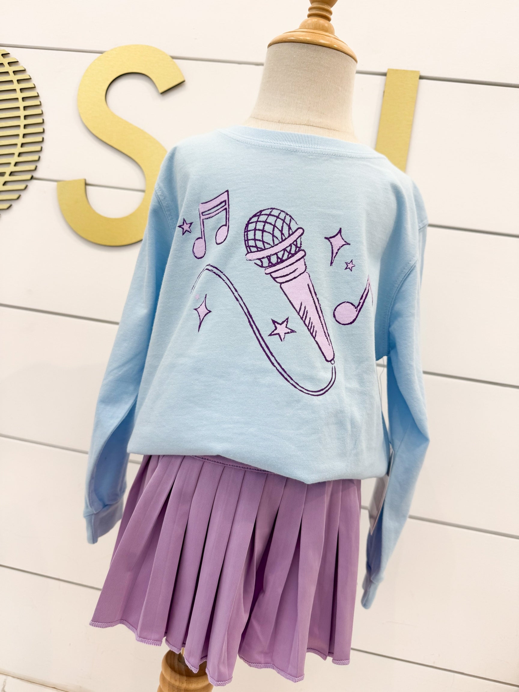 Light Blue Microphone LS T-Shirt