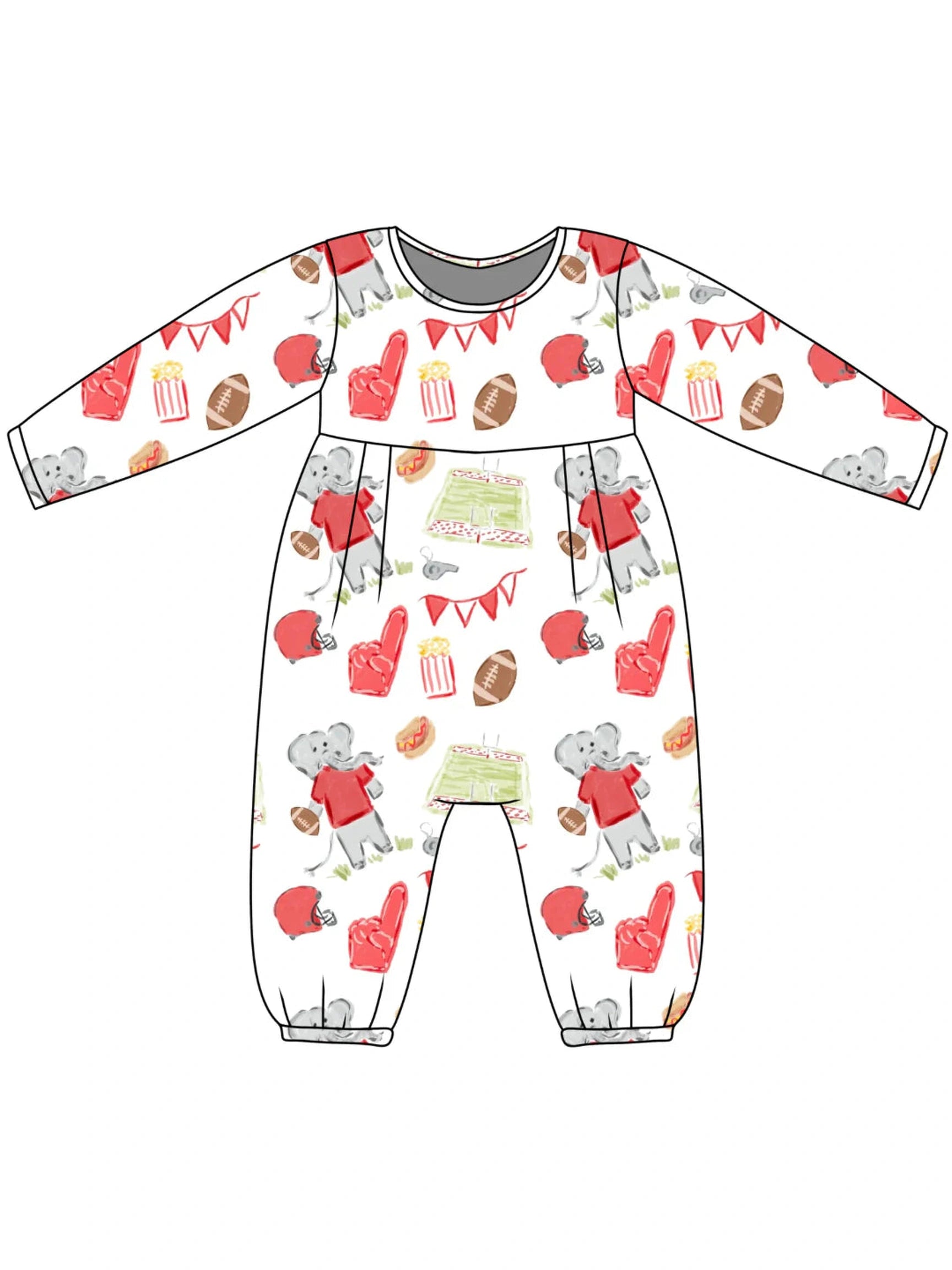 PRE-ORDER James Romper - Game Day Elephant