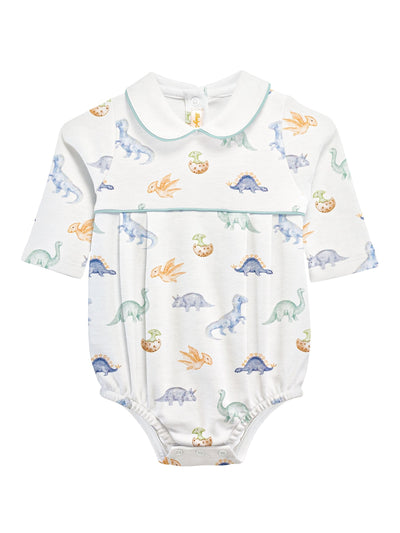 PRE-ORDER Printed Bubble with Round Collar - Baby Dinos