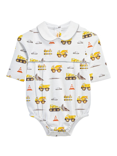 PRE-ORDER Printed Bubble with Round Collar - Construction Trucks