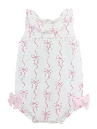 Printed Girl Bubble w/Collar & Bows