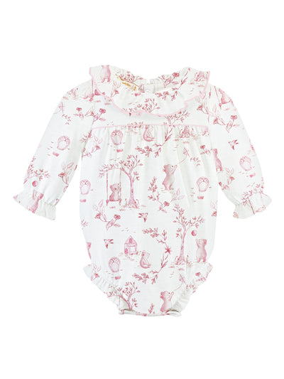 PRE-ORDER Printed Bubble with Ruffled Collar - Toile de Jouy