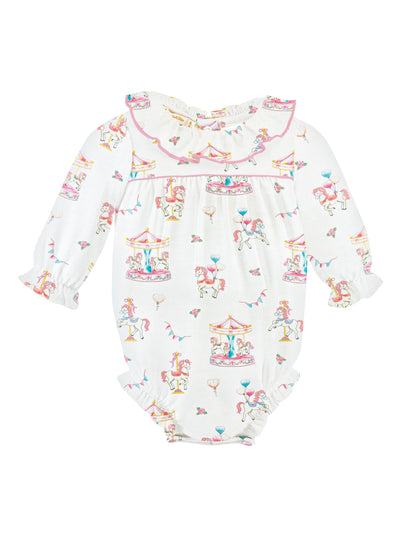 PRE-ORDER Printed Bubble with Ruffled Collar - Carousel