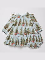 PRE-ORDER Baby Girls Harper Dress Set - Trees and Presents