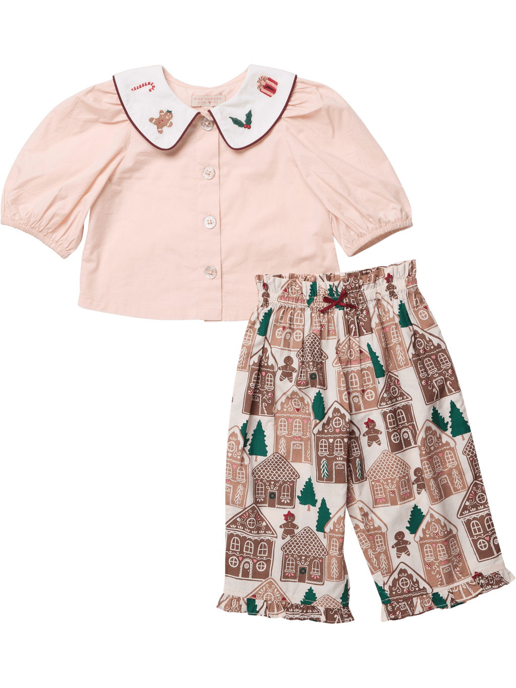 PRE-ORDER Baby Girls Noelle 2Pc Set - Gingerbread Houses
