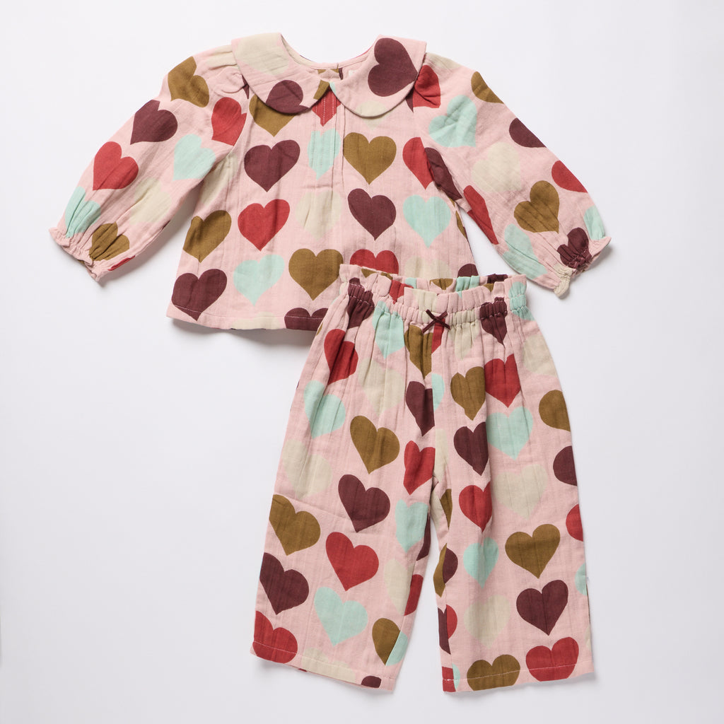 PRE ORDER: Baby Girls Dawson 2-Pc Set - Multi Harvest Hearts