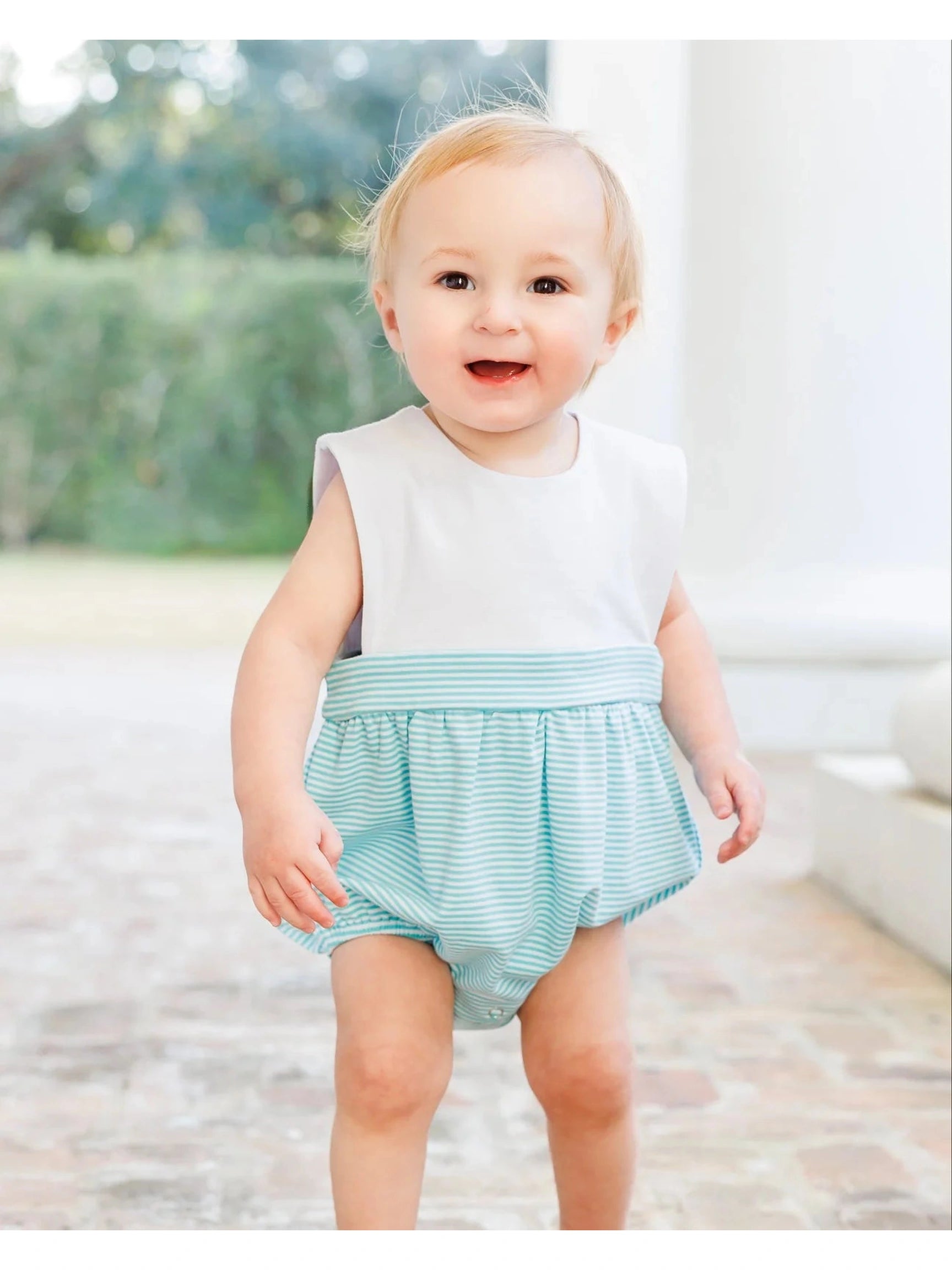 Benjamin Bubble- Dark Mint Stripe