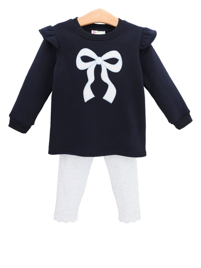 PRE-ORDER Blue Blooms Ruffle Sweatshirt Set
