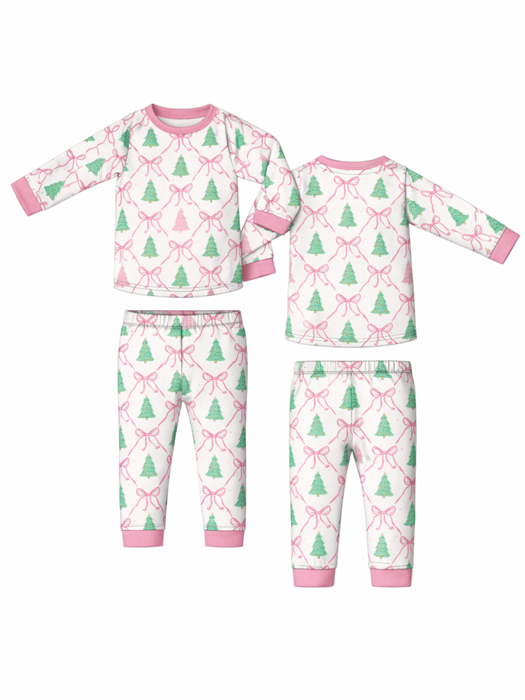 Bow Trellis Tree - Long Sleeve Loungewear Set