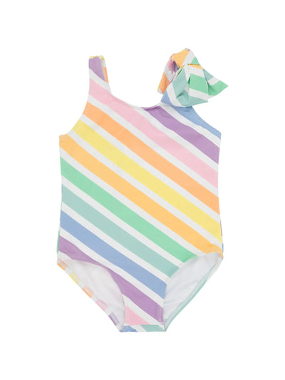 Brookhaven Bow Bathing Suit - Rainbow Rollerskate Stripe