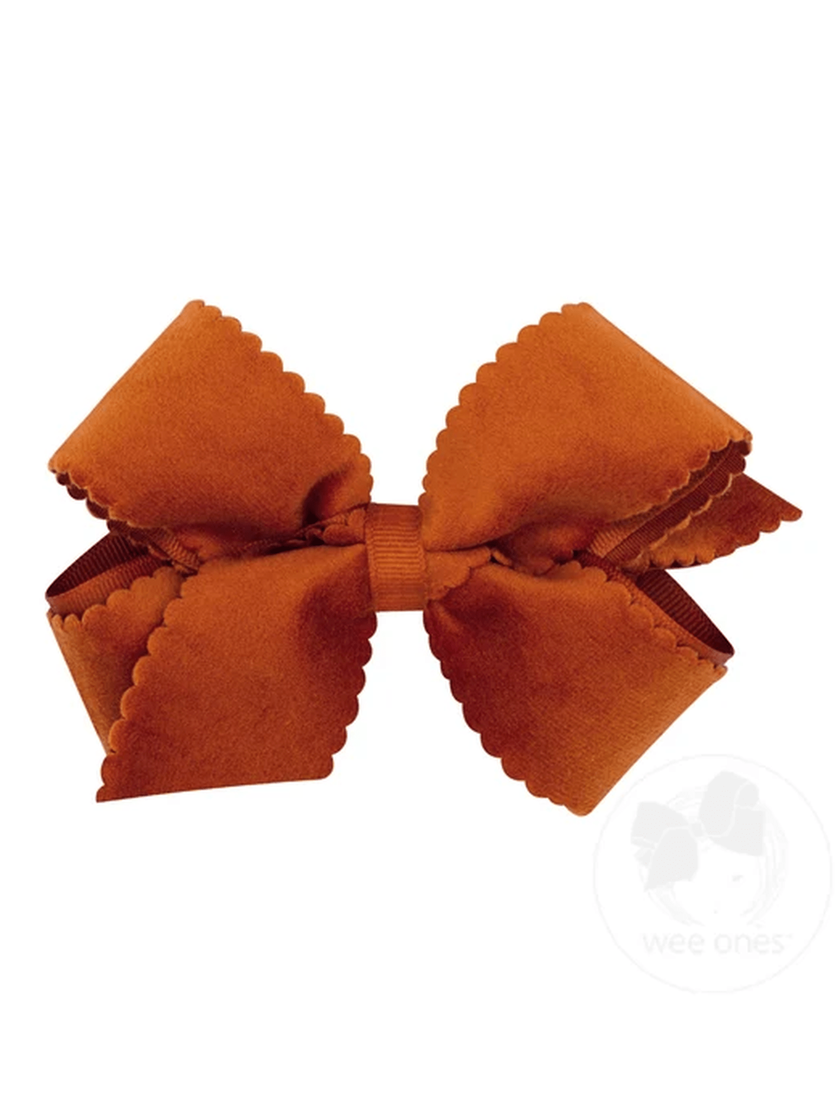 Grosgrain Hair Bow with Scalloped Edge