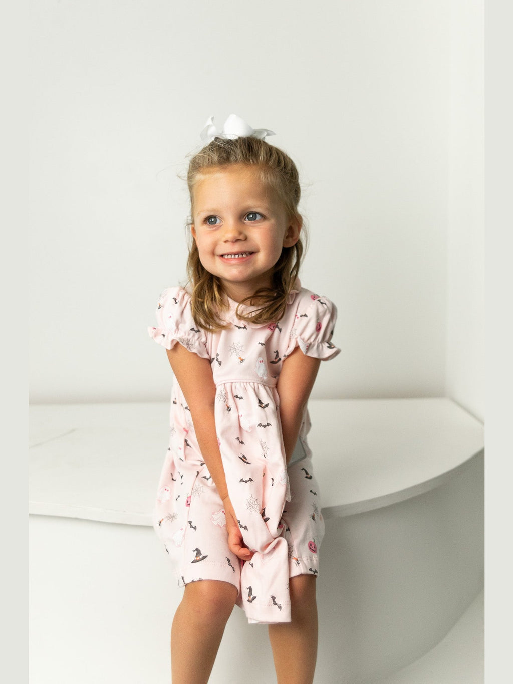 Spookie Time Pima Scallop Collar Dress
