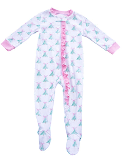 PRE-ORDER One Piece Jammies- Pink Christmas Trees