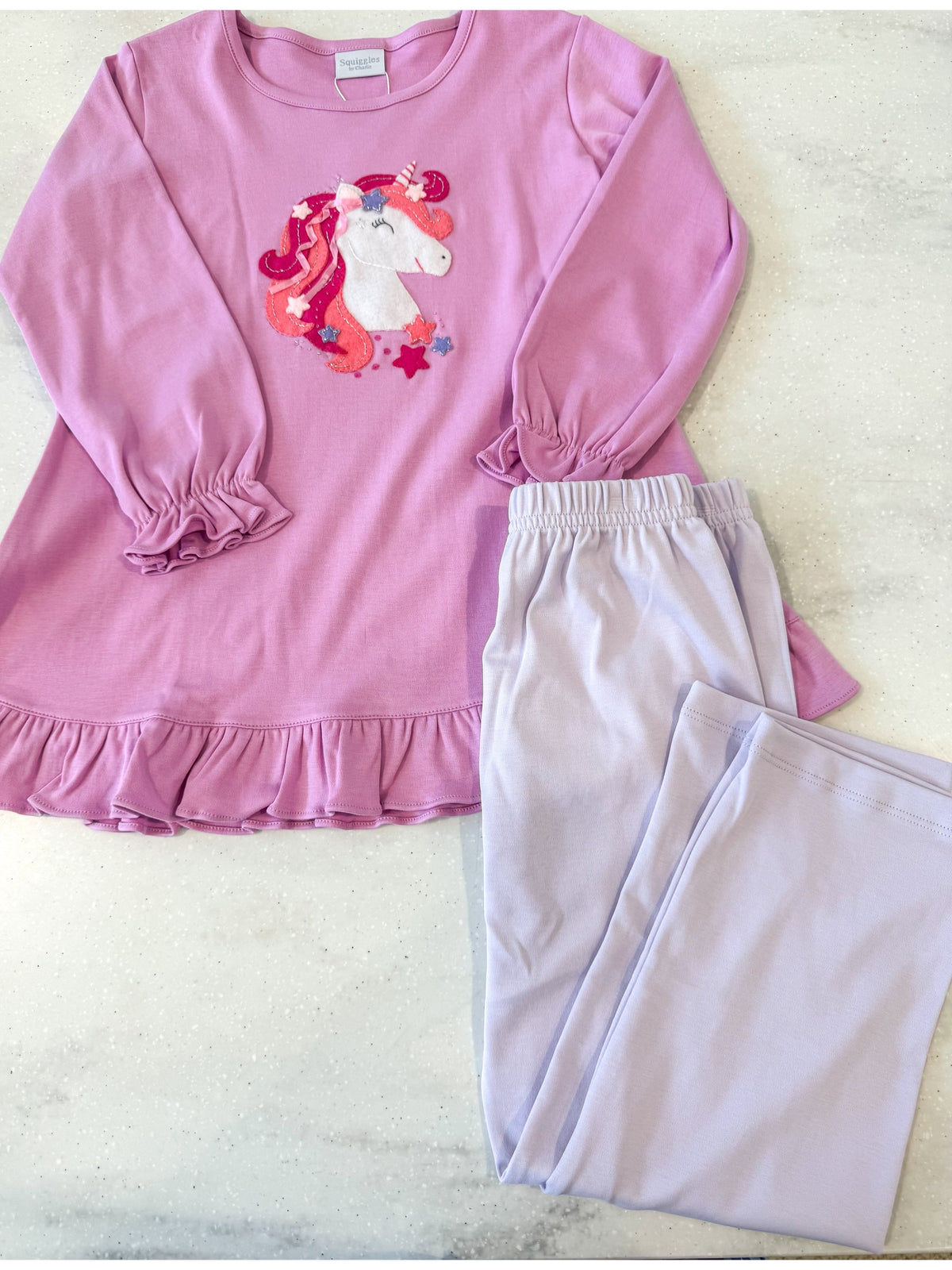 Dolly Unicorn Applique Leggings Set