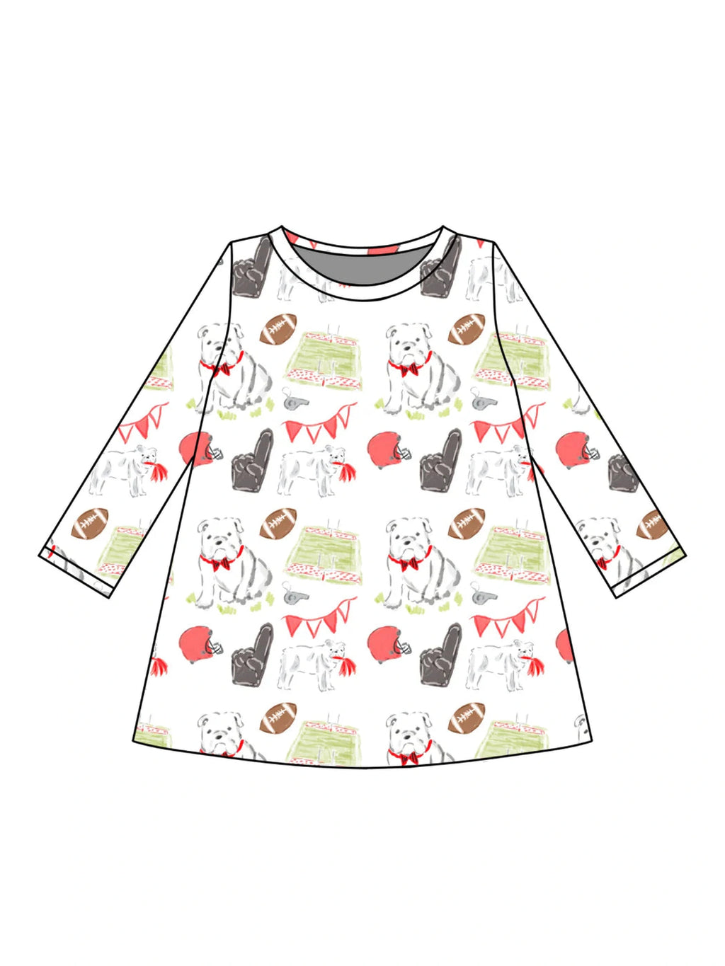 PRE-ORDER Long Sleeve Charlotte Play Dress - Game Day Dawgs