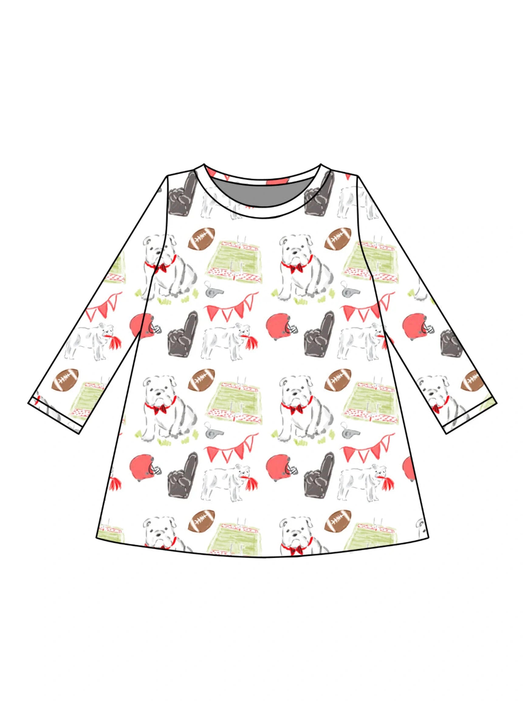 PRE-ORDER Long Sleeve Charlotte Play Dress - Game Day Dawgs