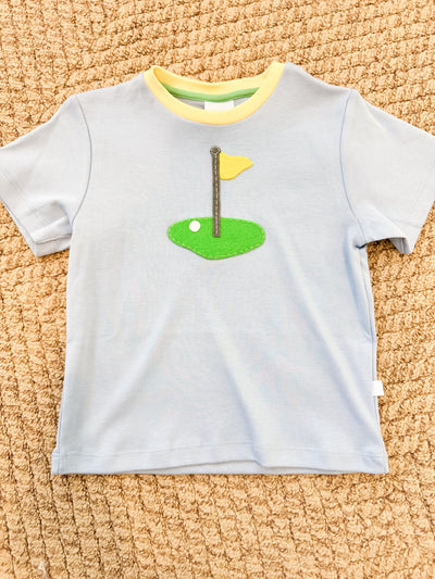 Applique Pima Tee - Denim Blue w/ Golf