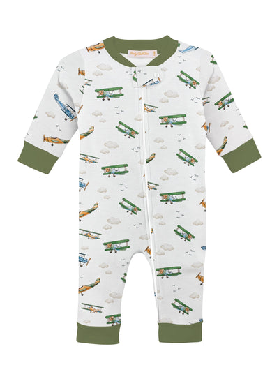 PRE-ORDER Printed Zipper Coverall - Airplanes