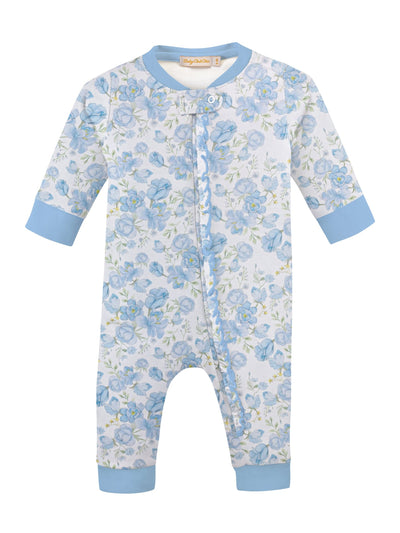 Printed Zipped Coverall w/Ruffles