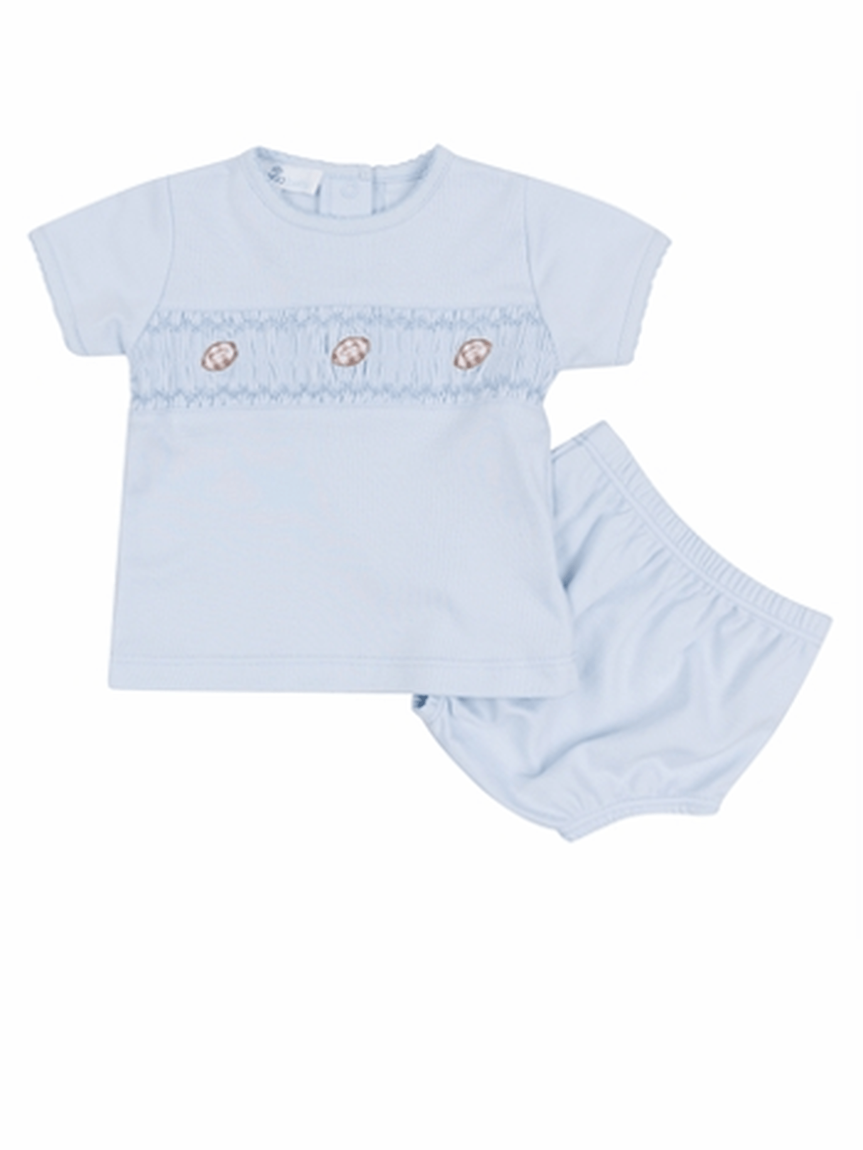 Tiny Tailgater Smocked Diaper Cover Set