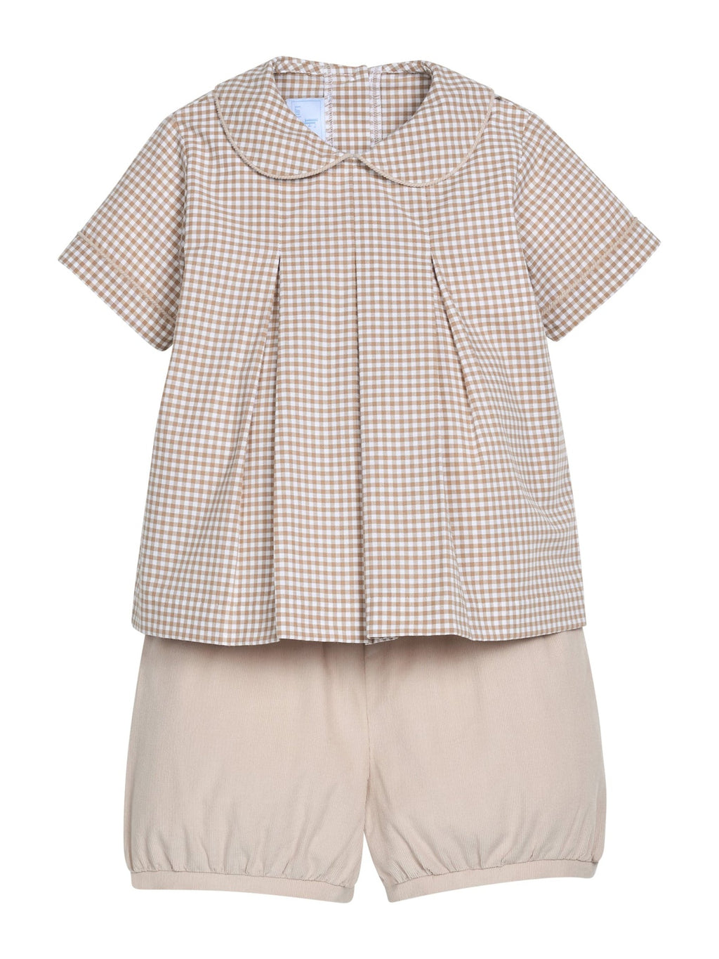 Carson Short Set - Khaki Gingham