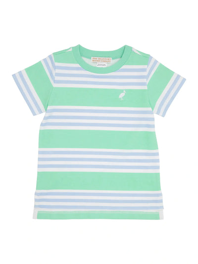 Carter Crewneck - Grace Bay Green Saddle Ridge Stripe