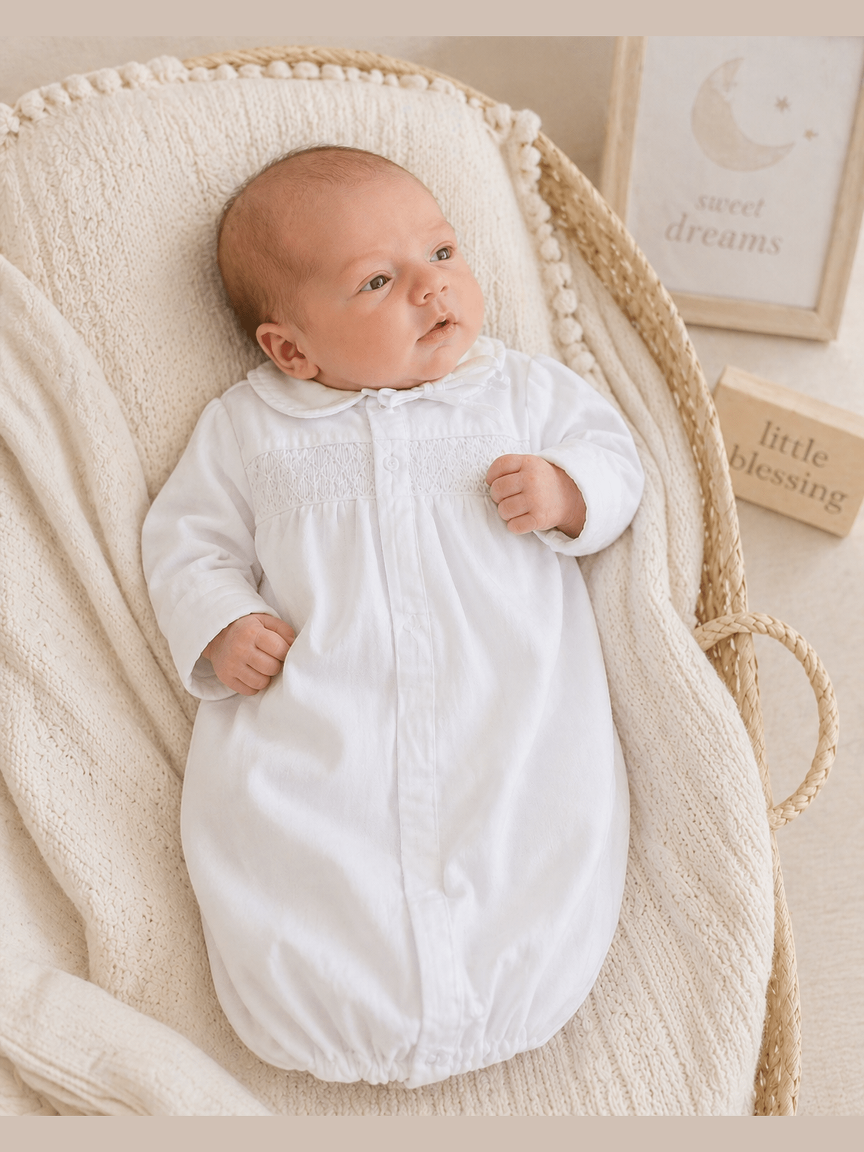 Smocked Boy Gown Set