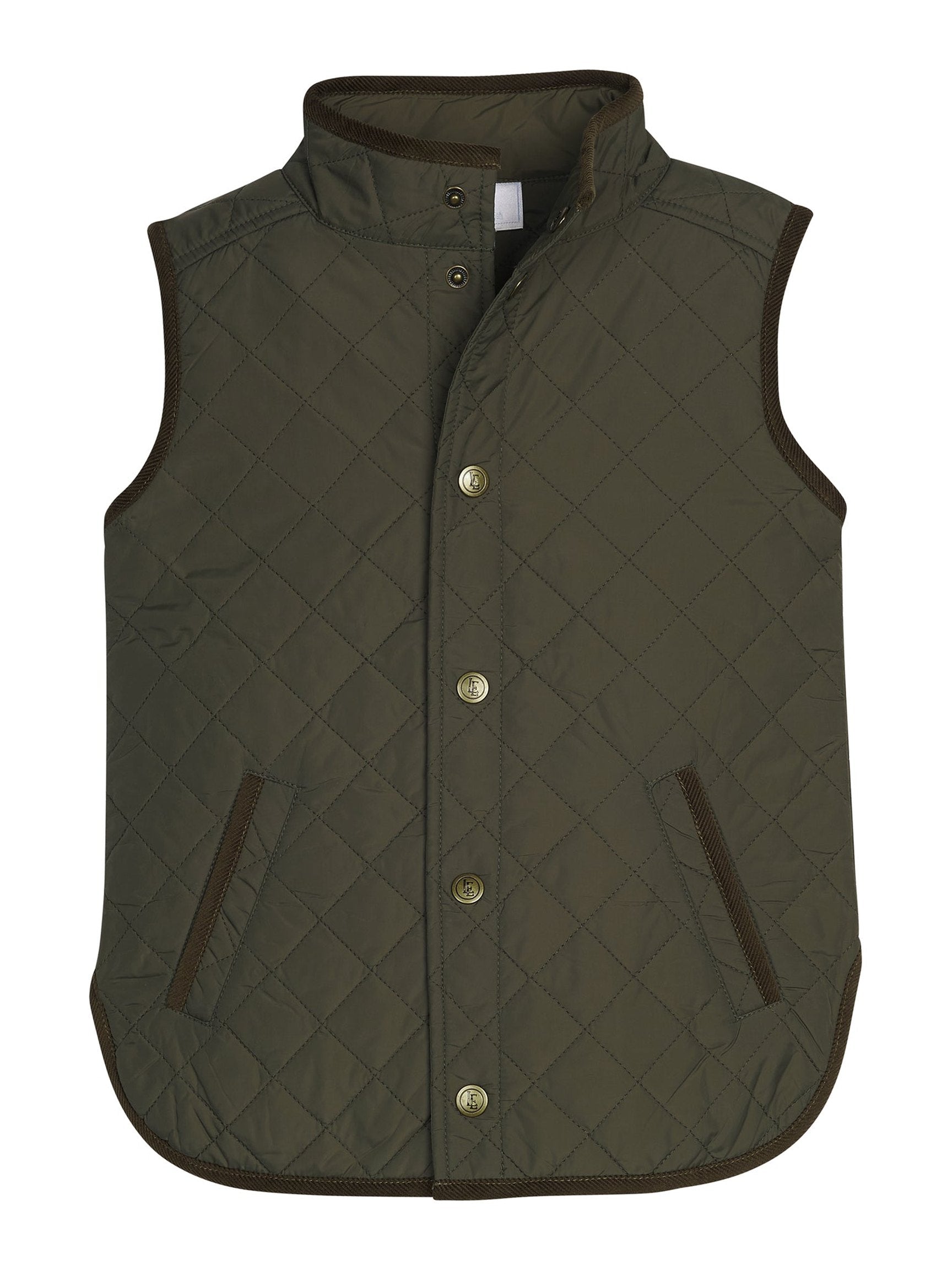 Classic Quilted Vest - Olive – Posh Tots Children's Boutique