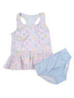 PRE-ORDER Collette Peplum Swimsuit - Sweet Summertime