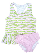 PRE-ORDER Collette Peplum Swimsuit - See Ya Later Alligator