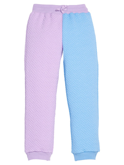 Colorblock Jogger - Lavender & Blue Quilted Trellis
