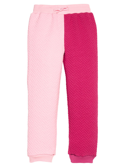 Colorblock Jogger - Pink & Cranberry Quilted Trellis