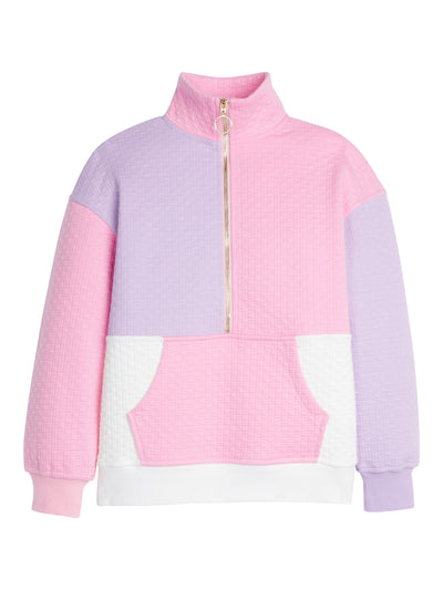 Color Block Pullover - Pink & Lilac