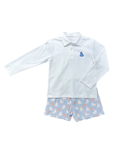 PRE-ORDER Conrad Knit Shorts and Polo Set - Ghost