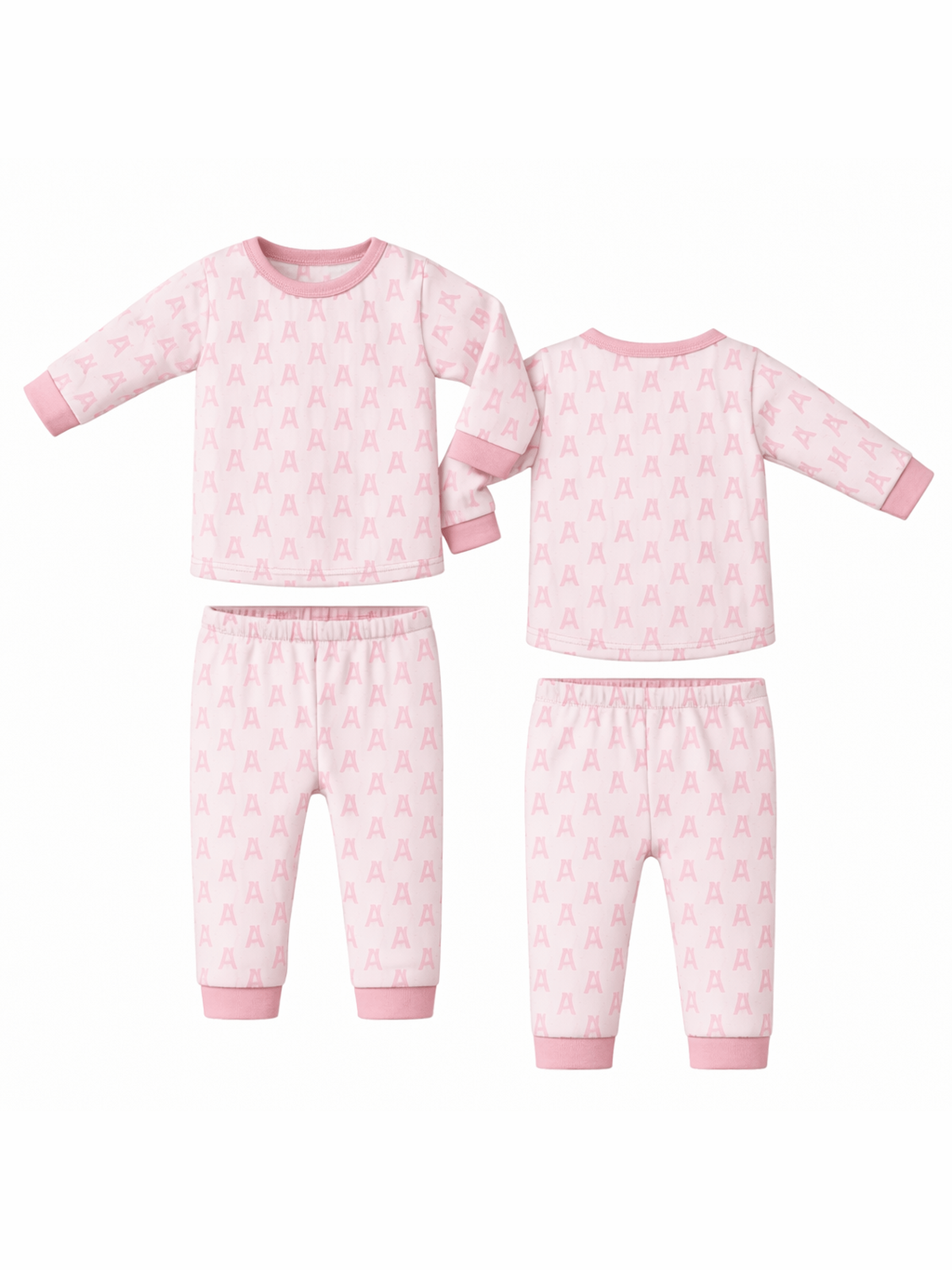 Ballet Shoes Ribbon Stripe - Long Sleeve Loungewear Set