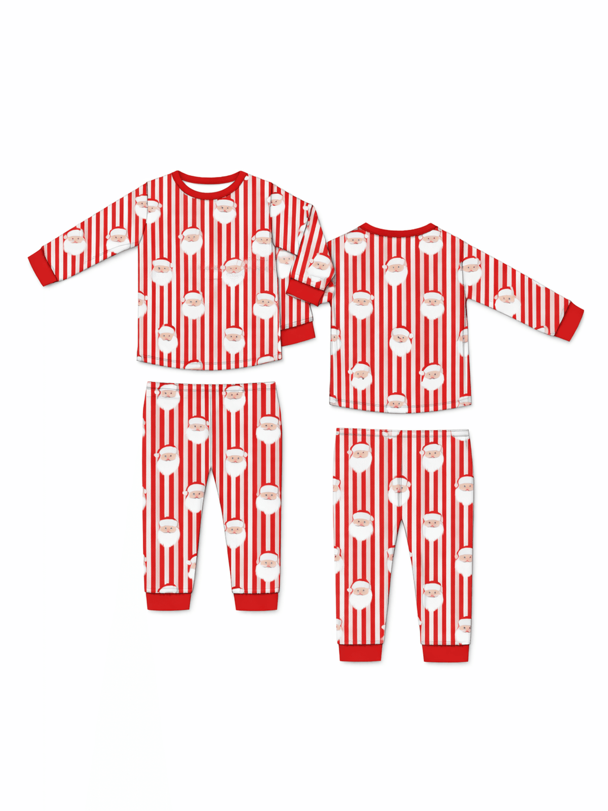Vintage Santa Stripe - Long Sleeve Loungewear Set