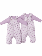 Violetta Floral - Ruffle V-Overalls and Long Sleeve Bodysuit