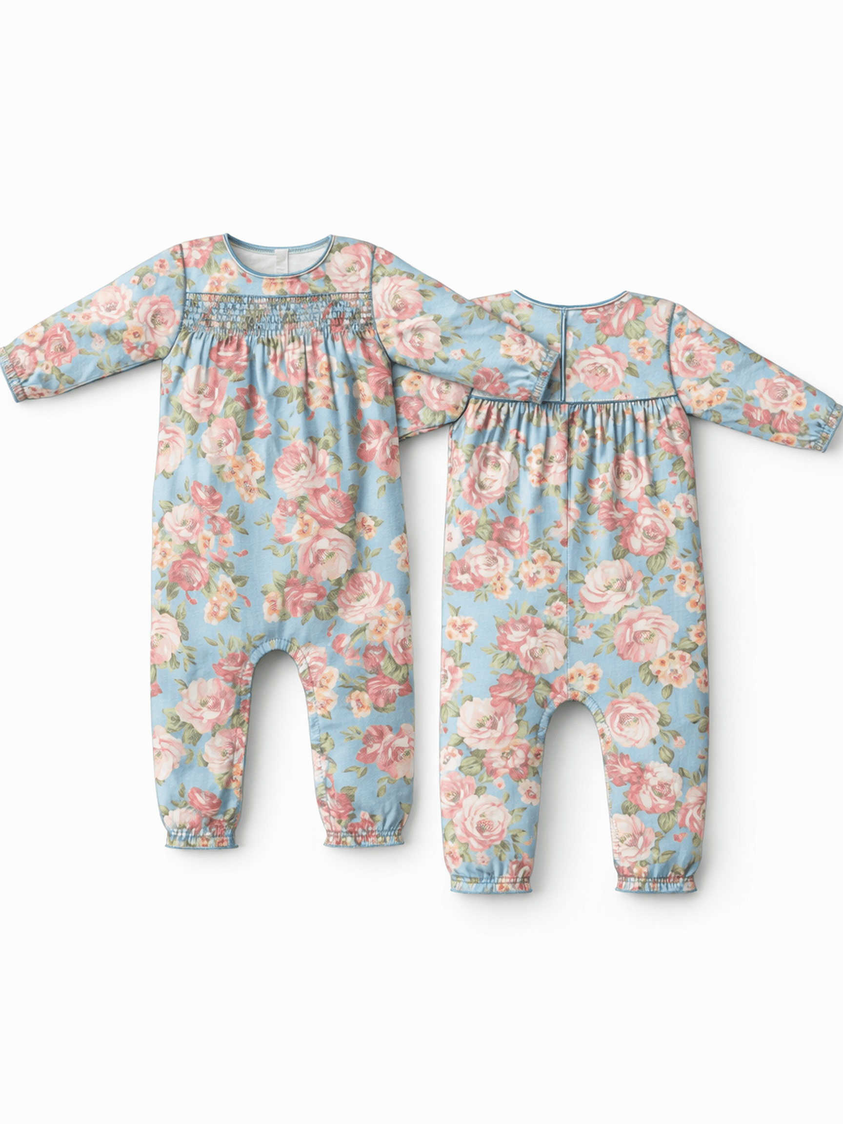 Angeline Floral - Smocked Long Sleeve Romper