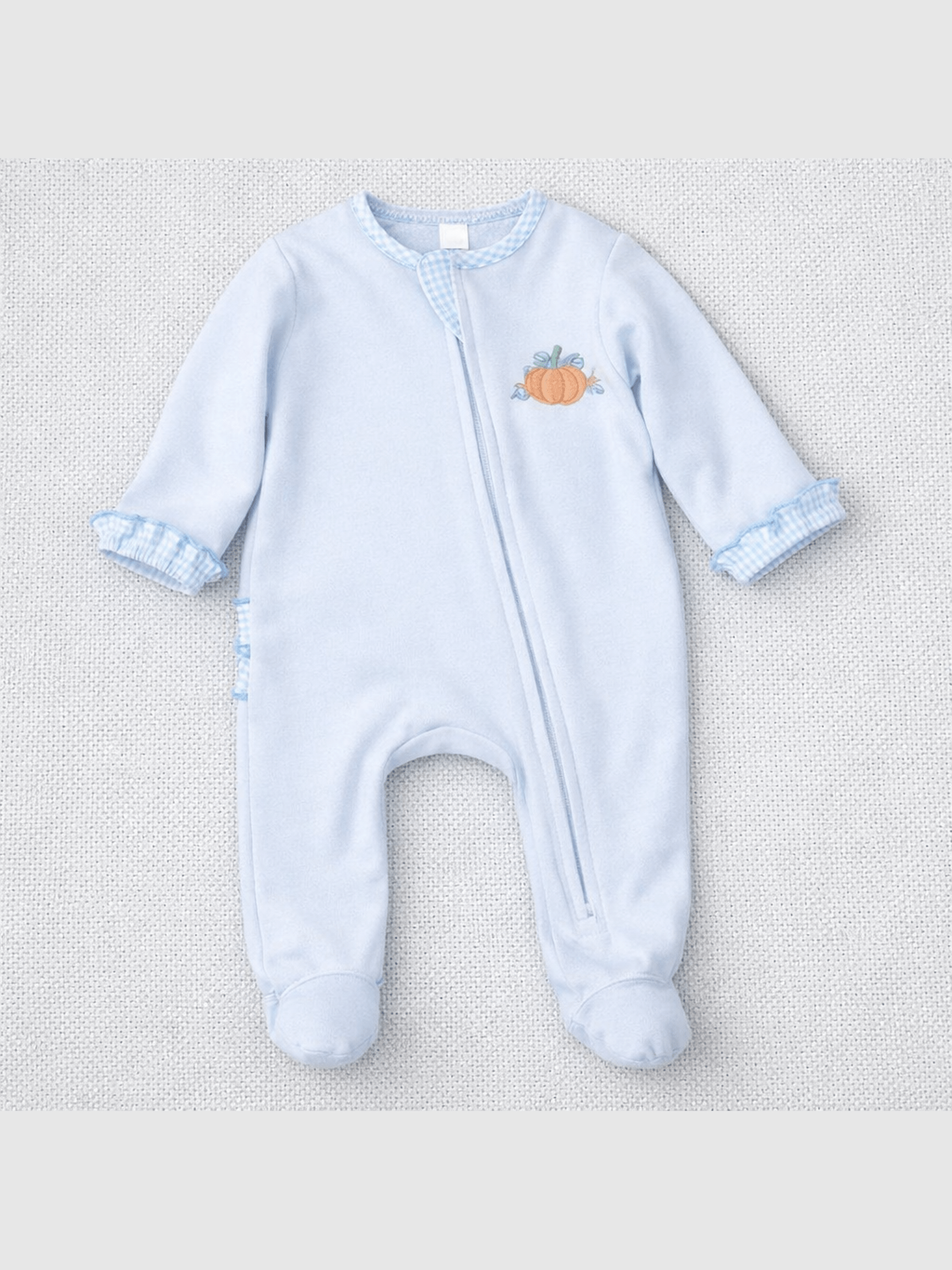 Prettiest in the Patch Ruffle Zip Footie