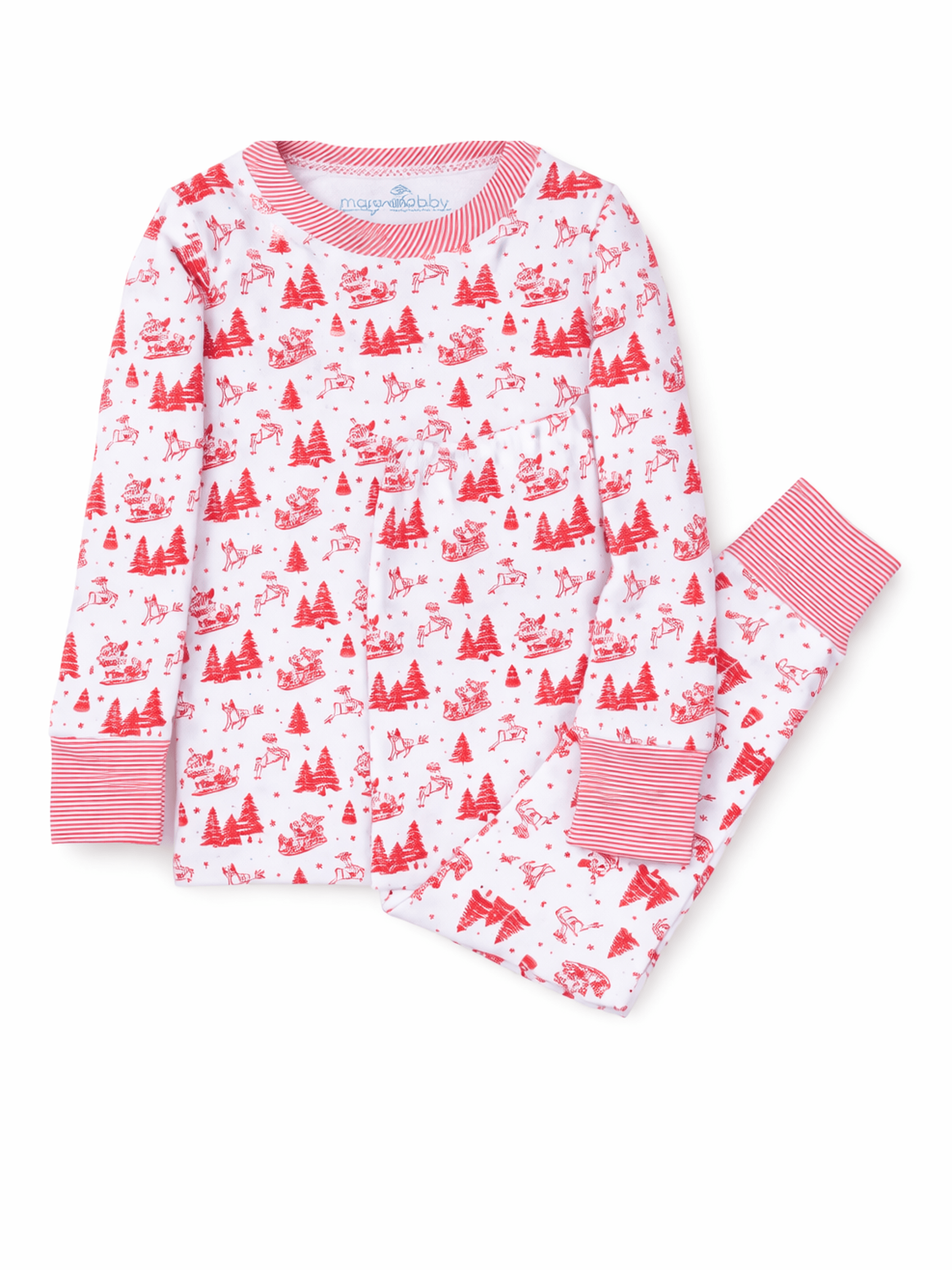 Holiday Toile Red Long Pajamas