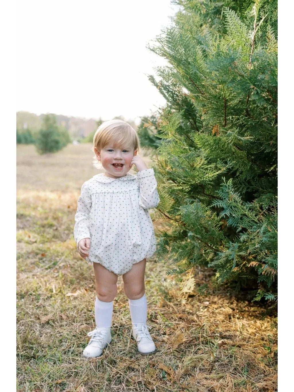 Covington Bubble Long Sleeve - Mistletoe Green Swiss