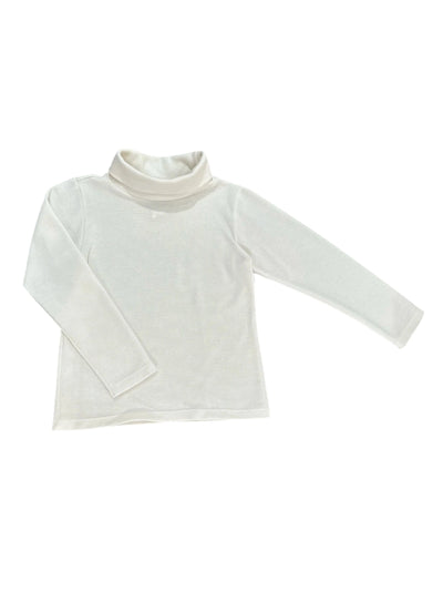 Turtleneck Waffle Knit Top - Cream