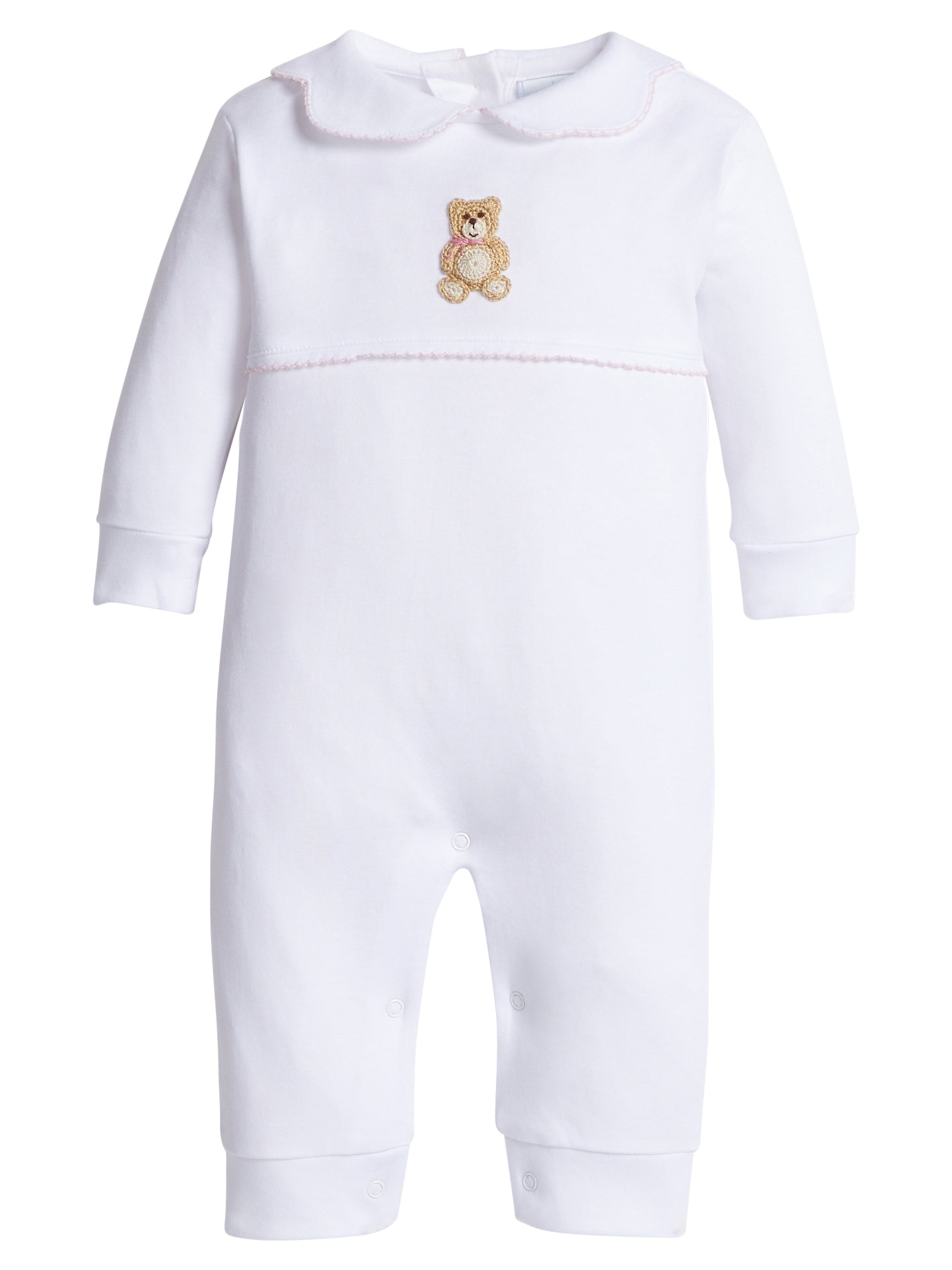 Crochet Playsuit - Pink Teddy Bear
