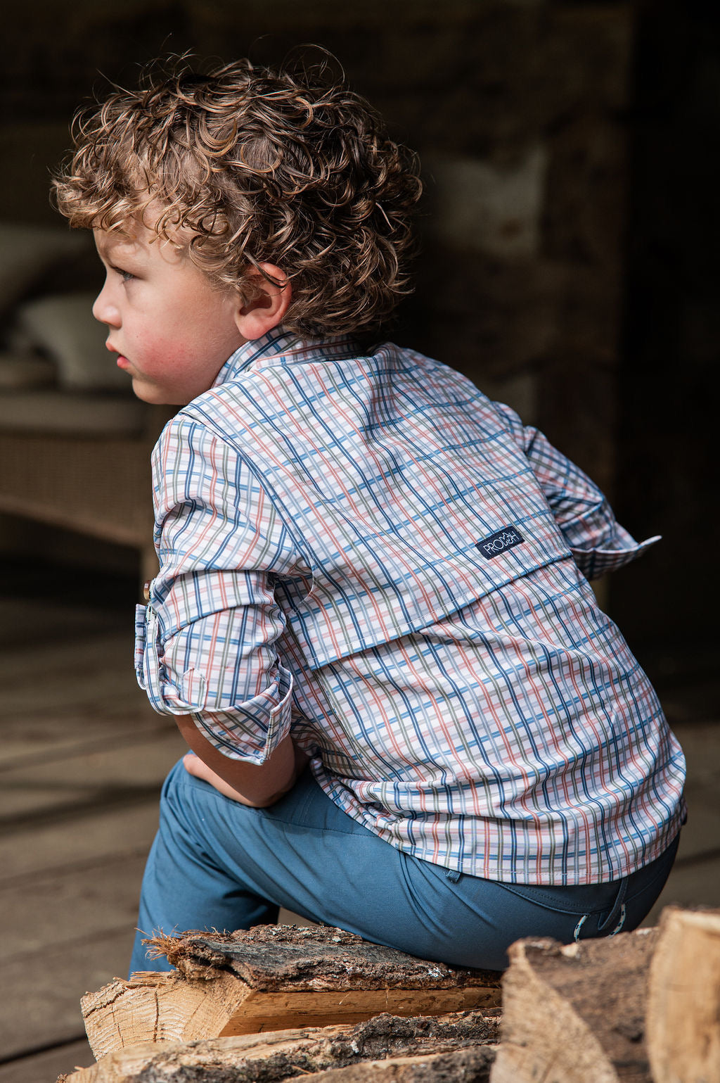 PRE-ORDER Founders Kids Fishing Shirt - Arona Sullivan's Island Plaid