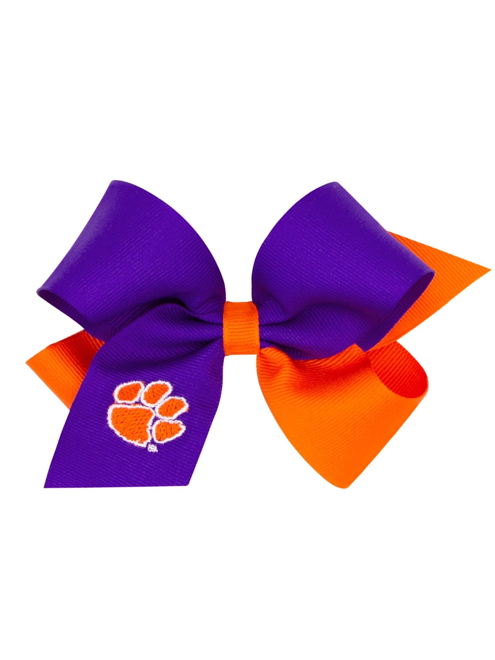 Two-tone Collegiate Embroidered Grosgrain Hair Bow