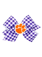 Collegiate Gingham Bow w/Logo