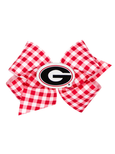 Collegiate Gingham Bow w/Logo