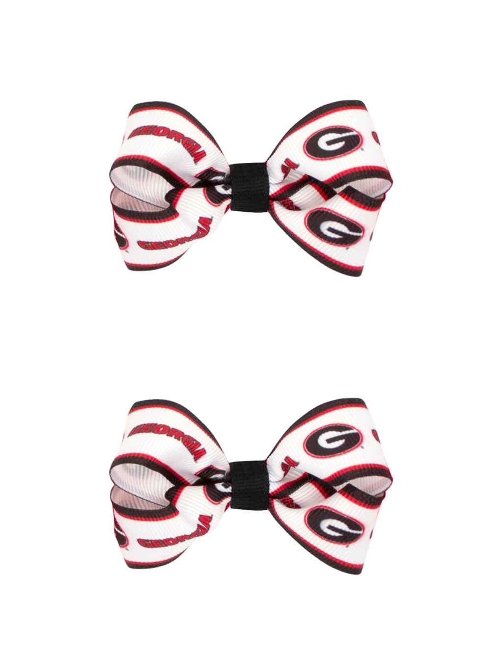 Mini No Tail Logo Print Grosgrain Hair Bows - Pair