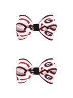 Mini No Tail Logo Print Grosgrain Hair Bows - Pair